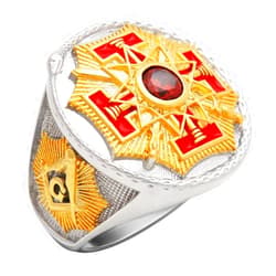 UNIQABLE Masonic Templar 33rd Degree Freemason Sovereign Grand Inspector General Ring 18k Gold Pld BR-10