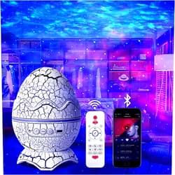 SZPACMATE Dinosaur Egg Galaxy Star Projector Starry Light with Wireless Music Player, Night Light with White Noise, Nebula,Timer & Remote Control Best Gift & Decoration for Children's and Adults' Bedroom
