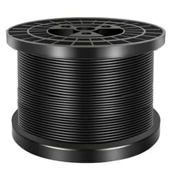 FOLUXING 400Ft Wire Rope, 304 Stainless Steel Black Vinyl Coated Wire Rope, Outdoor Light Guide Wire, 1/16 Inch Coated to 3/32 Inch for Hanging String Lights, Globe Lights and Lanterns