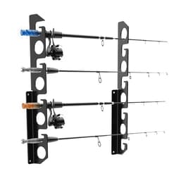 Butizone Fishing Rod Rack, Fishing Pole Wall or Ceiling Storage Rack Holder Wall Mount for Garage, Cabin and Basement, Holds 8 Fishing Rods Black