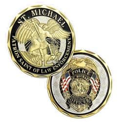 Glamtune St. Michael Patron Saint of Police Officers Prayer Law Enforcement US Military Challenge Coin