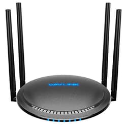 WAVLINK 2025 AC1200 Dual Band WiFi Router, 1200Mbps High-Speed Wireless Internet, 4 Gigabit Ports, USB 3.0, Touchlink Technology, WPA3 Security, Parental Control, Supports Up to 128 Devices