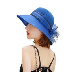 OACPCAO Womens Breathable Sun Hats UPF50 with Wide Brim Fasion Flowers Summer Foldable Beach Travel Fishing Cooling Hat