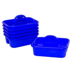 Akro-Mils 09185 Plastic Tote Tool & Supply Cleaning Caddy with Handle, (18-3/8-Inch x 13-7/8-Inch x 9-Inch), Blue (09185BLUE)