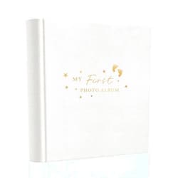 Holoary Baby Photo Album 4x6 100 Photos with Writing Area, 100 Pockets 4x6 Picture Album, Linen Fabric Cover Picture Book for Photos, Baby Photo Albums Hot Stamping Cover(Beige)