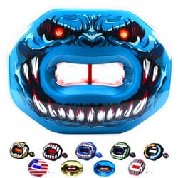 Oral Mart Football Mouth Guard with 3D LipFit Design - Instant Fit Cool Lip Guard Mouthpiece for Braces - No Boil Mouthguard with Maximum Breathing Channel (Detachable Helmet Strap Included)