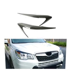 Wumchmei Carbon Fiber Headlights Cover Head Lamp Eyebrow Exteriors Trims Stickers Compatible for Subaru Forester 2013 2014 2015 2016 2017 2018