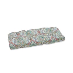 Pillow Perfect Paisley Indoor/Outdoor Sofa Setee Swing Cushion, Tufted, Weather, and Fade Resistant, 19