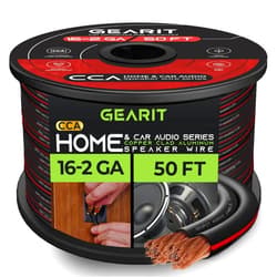 GearIT 16AWG Speaker Wire, GearIT Pro Series 16 Gauge Speaker Wire Cable (50 Feet / 15.24 Meters) Great Use for Home Theater Speakers and Car Speakers, Black