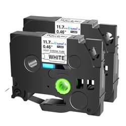 USUPERINK 2 Pack Compatible for Brother HSe-231 HSe231 HS-231 HS231 11.7mm Black on White Heat Shrink Tube Label Tape use in PT-D210 PT-D400 PT-E300 PT-E500 PT-P750WVP Label Maker
