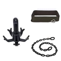 Extreme Max 3006.6563 BoatTector Vinyl-Coated Gripper Anchor - 25 lbs. + 3006.2048 BoatTector Solid Braid MFP Anchor Line with Thimble - 3/8
