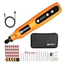 HARDELL Mini Cordless Rotary Tool Kit, 5-Speed and USB Charging with 61 Accessories, Multi-Purpose 3.7V Power Rotary Tool for Sanding, Polishing, Drilling, Etching, Engraving, DIY Crafts