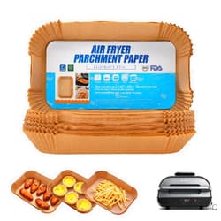 POPQEEN Air Fryer Liners For Ninja Foodi Smart Xl Air Fryer,120Pcs Air Fryer Disposable Paper Liner, Parchment Liners For Ninja FG551 6-in-1 Indoor Grill,Rectangular