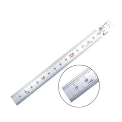 Shinwa 150 mm Rigid (15 mm x 0.5 mm) Zero Glare Satin Chrome Stainless Steel Machinist Engineer Ruler/Rule with Graduations in mm and .5mm Model 13005