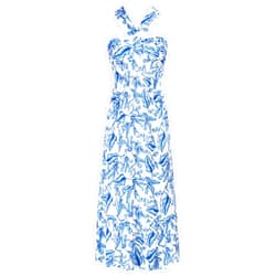 GRACE KARIN 2024 Women's Criss Cross Halterneck Sleeveless Summer Floral Print Flowy A Line Maxi Dress