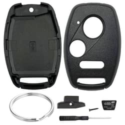 JJCHQ 3 Button Key Fob Shell for Honda Civic LX Accord Crosstour Coupe CR-V CR-Z Pilot Fit Insight Ridgeline Odyssey 2005-2017 Keyless Entry Car Remote Key Fob Case Cover Replacement - NO Cutting Require