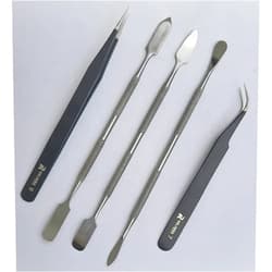 RELIBBA 5 Pcs Metal Spudger Pry Tool Kit Professional Electronics Opening Pry Tool Repair Kit with Metal Spudger Anti-Static Tweezers for Cell Phone Mobile Repairing Hand Tool And Mobile Opner Set