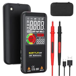 SUETTLA S20 Digital Multimeter, TRMS 9999 Counts Volt Meter Auto-Ranging Ohmmeter Smart Multimeter with EMF Detector, Ohm Volt Amp Test Meter, Capacitance Hz Diode Duty-Cycle Live Check Voltage Tester