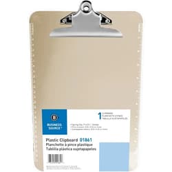 Business Source Sparco 01861 Transparent Plastic Clipboard, 9-Inch x12-Inch , Smoke