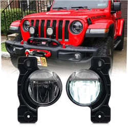 NSLUMO Led Fog Lamp Assembly Replacement for 2017-2021 J-eep Wrangler JK JL Mopar 10th 75th Anniversary Hard Rock Bumper Driving Lamps Xenon White OEM Style Front Fog Lights Kit Replacement