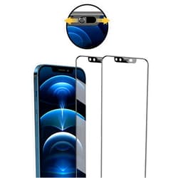Peramarl Privacy Screen Protector with Front Camera Cover Compatible for iPhone 13 Pro Max/iPhone 14 Plus, Anti-Spy HD Tempered Glass Film, 3D Full Coverage, Bubble Free, Case Friendly