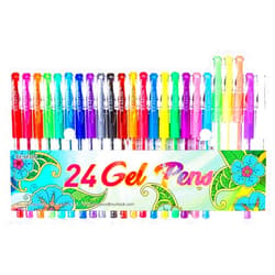 Reaeon 24 Colors Gel Pens, Coloring Gel Pen Art Markers for Journal Adult Coloring Books Drawing Note Taking, 40% More Ink for Kids