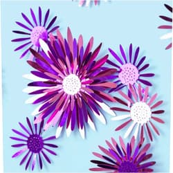 Cheerland 40pcs 3D Pink Purple Flower Decal Removable Daisy Wall Sticker Room Decoration Wedding Birthday Party Floral Wall Decals for Nursery Living Room Girls Bedroom Wall Decor
