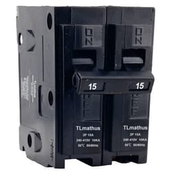 TLmathus 15 Amp 2 Pole Type QP Circuit Breaker Plug-in Mount Standard MCB Thermal Magnetic Protection, 10KA 120/240V, Compatible with Siemens PL and ES Series Load Centers(2P 15A)