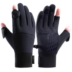 LJCUTE Winter fingerless Gloves for Cycling Fishing, Windproof Cold Weather Touchscreen Men’s & Women’s Motorcycle Gloves for Driving Hunting Skiing Running