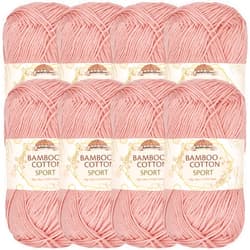 BambooMN JubileeYarn Bamboo Cotton Sport Yarn - 50g/Skein - Dreamy Blush - 8 Skeins