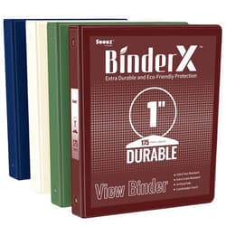 Sooez 4 Pack Extra Durable 3 Ring Binders 1 Inch, Sooez 1” Three Round Ring Binders, Clear Customizable View Cover for Letter Size 8.5'' x 11'' Papers, Teacher Must Have, School Office & Home Supplies