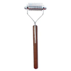 Mars Coat King Blunt Dematting Undercoat Grooming Rake Stripper Tool for Dogs and Cats, Stainless Steel with Wooden Handle, Made in Germany, 20-Blade