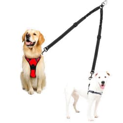 LRHINETAR Dual Dog Leash for 2 Dogs, LRHINETAR Double Dog Leash with 360 Swivel No Tangle Walking for Larg Dog