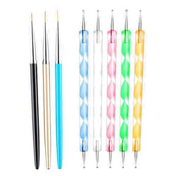 Talkyo Tools Pens Painting PCS Dotting Design Brushes Art Nail With 3 5PCS Nail Nails Design Stick (Multicolor, One Size)