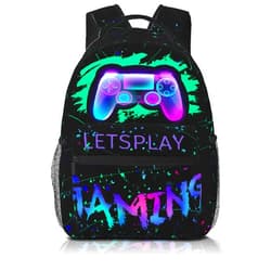 SENROLAN Abstract Gamepad Backpack Games Gaming Travel Laptop Backpack Water Resistant Bags Bookbag Travel Hiking Camping Daypack for Adults Teens Boys Girls