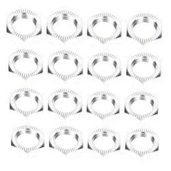 UURCSKY Aluminum 17mm Wheel Nut Thread 1.0mm for 1/7 1/8 RC Model Car ARRMA 6s HSP Redcat Himoto Monster Trucks Off Road Buggy Upgraded Parts 16 pcs/Set (Silver)