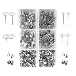 DIYEAR 316L Stainless Steel Earring Posts, 510pcs 4/5/6/8mm Blanks Hypoallergenic Studs with Earring Backs for Jewelry Making Supplies