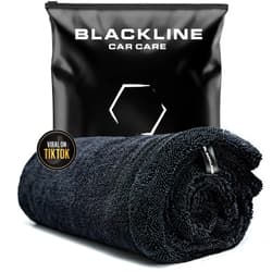 Blackline Car Care Extra-Large, Ultra-Absorbant Microfiber Drying Towel for Cars and Trucks 70/30 Edgeless Micro Fiber Towels Detailing Chemical Wash Resistant Dryer, Charcoal Grey, 36''x24''
