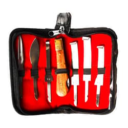 ProRider USA Horse Farrier Tool Changeable 6-Piece Hoof Set w/Wooden Handle 98495
