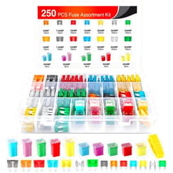 Nilight Blade Jcase Car Fuse Assortment Kit 5A 7.5A 10A 15A 20A 25A 30A Standard Mini Fuses 20A 30A 40A 50A 60A Low Tall STD Profile Fuses for Car Truck, 2 Years Warranty, 250PCS Fuses + Box fuses