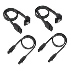 Qintxgrtysen SATA Cable III, 4 Pack SATA Cable III 6Gbps Straight HDD SDD Data Cable with Locking Latch 20 Inch Compatible for SATA HDD