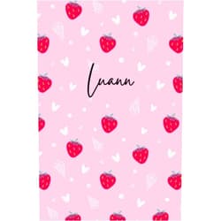 Happy Day Publishing Pink Personalized Luann Notebook: Strawberry Girls Notebook - Love Heart Pattern Notepad - Cute Girls Notebook - Lined Journal - Luann Diary