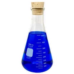 Corning Pyrex #4980-1L, 1000ml Narrow Mouth Erlenmeyer Flask with Cork Stopper (Single)