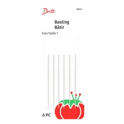 Dritz 3047 Quilter's Basting Hand Needles, Size 7 (6-Count), Nickel