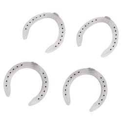 AMONIDA Horseshoe, 4pcs Aluminum Alloy Horse Shoes Horse Riding Equestrian Tools, for Horses That Have More Exercise or Work(13cm)