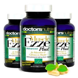 Doctors Nutra Nutraceuticals Pack of 3 Natural Relaxant Muscle Ezze Plus Advanced Day-Time Night-Time 24-7 Maximum Strength Capsules.