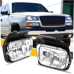 CLERYYE Fog Light Assembly Compatible with Chevy Silverado 1500 2500 2500HD 3500 3500HD 2003 2004 2005 2006, Classic 2007 | 2002-2006 Avalanche, OE-Style Driving Fog Lamp Replacement, Pair