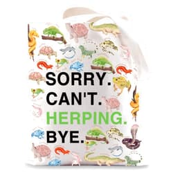 JNIAP Reptile And Amphibian Tote Bag Herpetologist Gifts Sorry Can't Herping Bye Herpetology Tote Bag