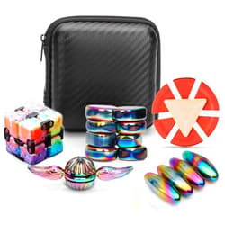 Anzmtosn Cool Fidget Spinners Pack Toys Set Gifts for Kids Adults, Finger Fidget Magnetic Rings Gear, Hand Spinner Metal, Hematit Science Kit Magnets, Stress Relief Anti Anxiety ADHD Autism Party Favors
