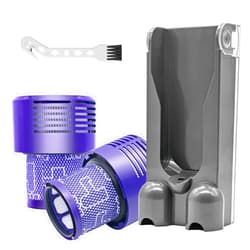 Ilovelife Docking Station & 2 Pack Vacuum Filters Compatible with Dyson V10 Cordless Vacuum Cleaner, Wall Mounted Accessories Holder Bracket & 2 Pack Vacuum Filters Replacement Parts for Dyson V10 Parts